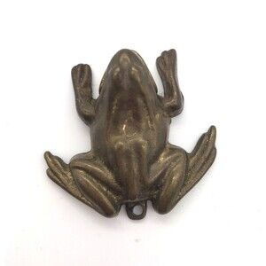 Antique Metal Frog Clip Brass Bronze Clasp to hold Photo Recipe etc. 1.5 inches